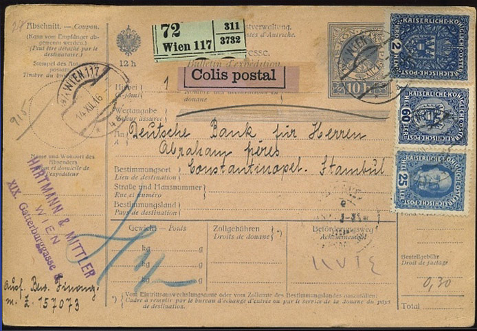 Parcel Card, 1916