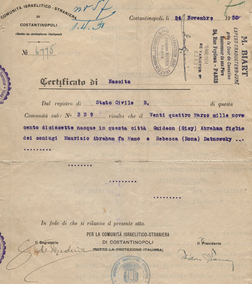 Gisi Abraham - Birth Certificate