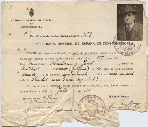 Nationality Certificate, 1929