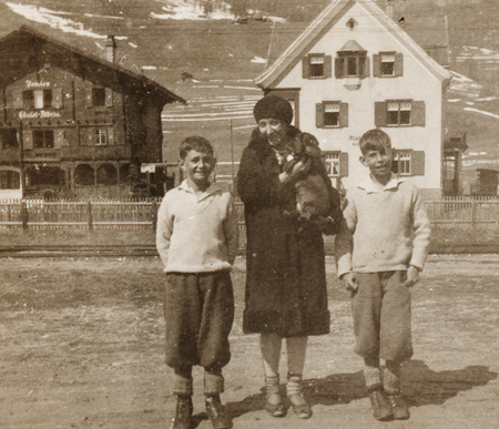 Lea, with Uriel and Gisy Abraham, Celerina, Grisons, Switzerland - 1929