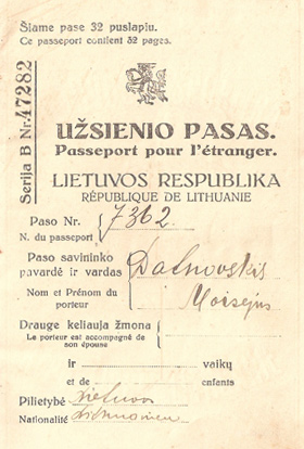 Moritz Datnowsky's passport