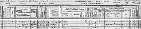Max Katz 1940 Census