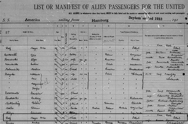 Max Katz New York Passenger Arrival Lists (Ellis Island)